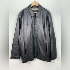 Wilsons Leather Pelle Studio VTG Black Leather Jacket Coat Thinsulate Lined XL